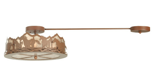 Rustic 16" Wild Horses Glass Flush Mount for Indoor/Outdoor