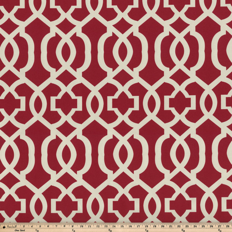 Red and White Geometric Rectangular Outdoor Throw Pillows Set