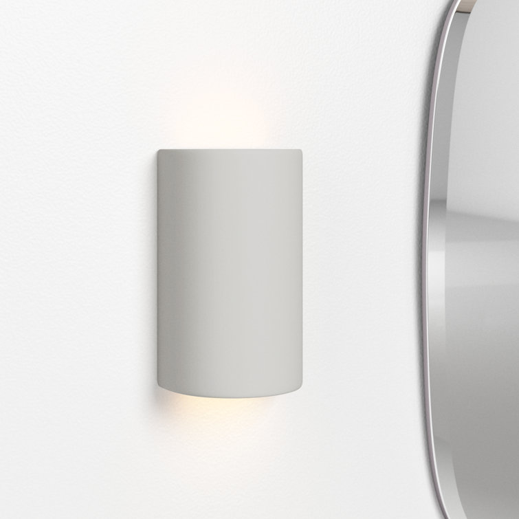Bisque Ceramic Drum Shade Dimmable Sconce