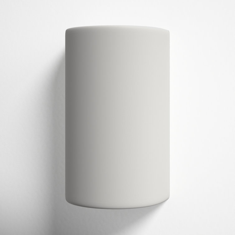 Bisque Ceramic Drum Shade Dimmable Sconce