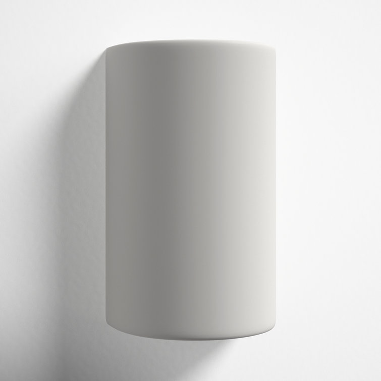 Bisque Ceramic Drum Shade Dimmable Sconce