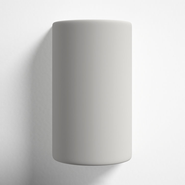 Bisque Ceramic Drum Shade Dimmable Sconce