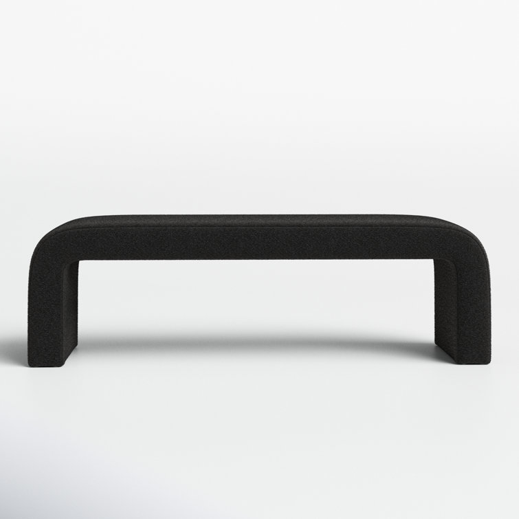 Daine 62" Black Boucle Upholstered Bench with Sled Legs