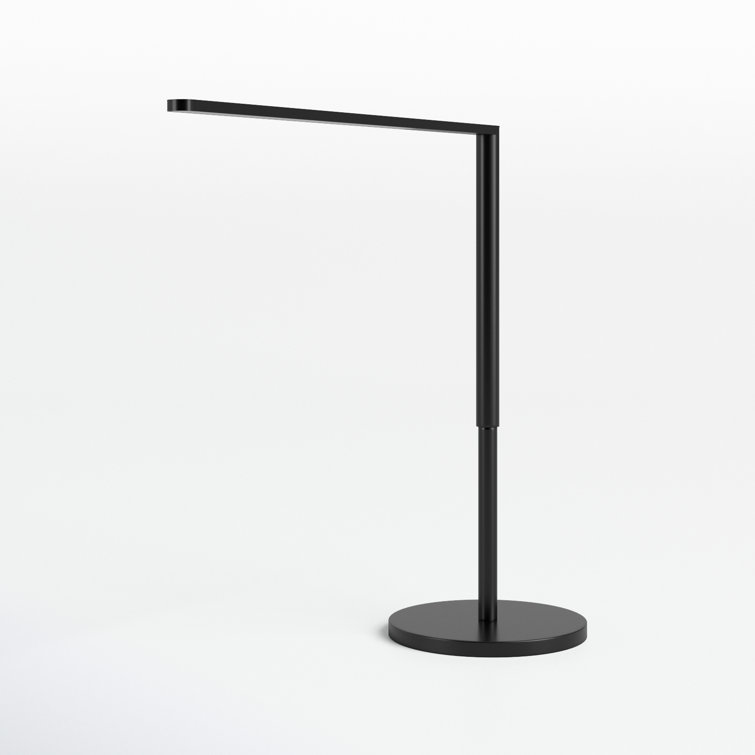 Sleek Metallic Black Lady7 LED Desk Lamp with USB Port