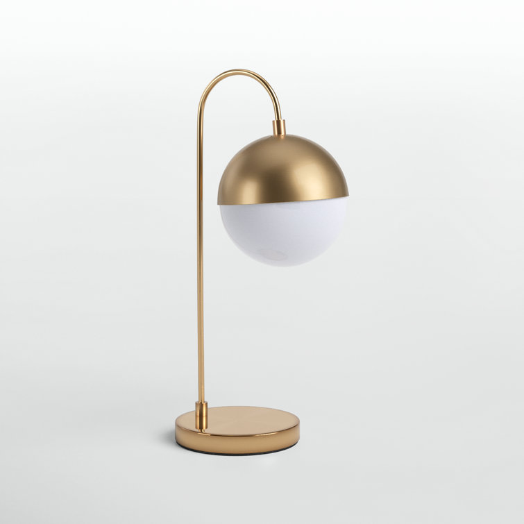 Contemporary Brass Gold 20.5" Desk Lamp with Retro Globe Shade