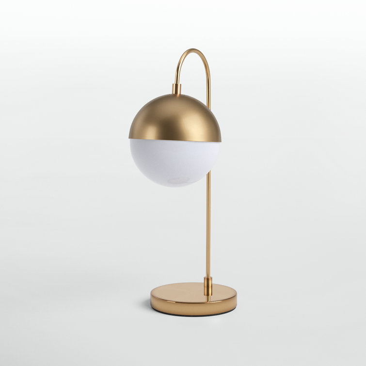 Contemporary Brass Gold 20.5" Desk Lamp with Retro Globe Shade