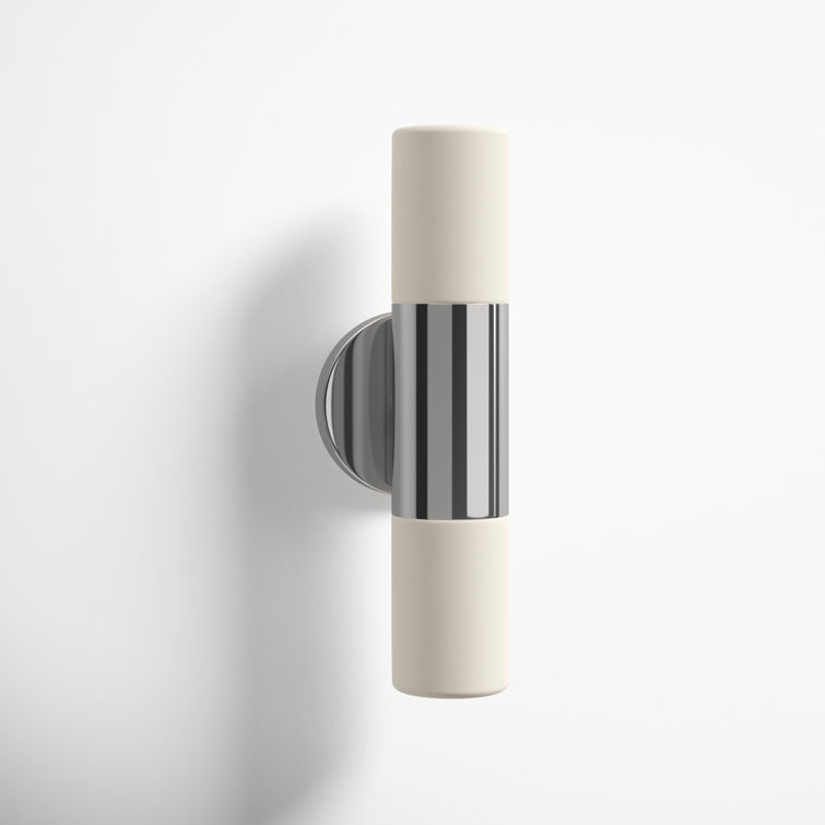 Polished Nickel 2-Light Glass Drum Shade Sconce