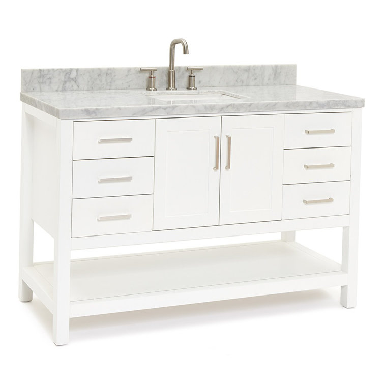 Magnolia 55" White Freestanding Single Bathroom Vanity Set