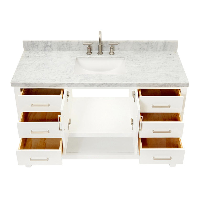 Magnolia 55" White Freestanding Single Bathroom Vanity Set