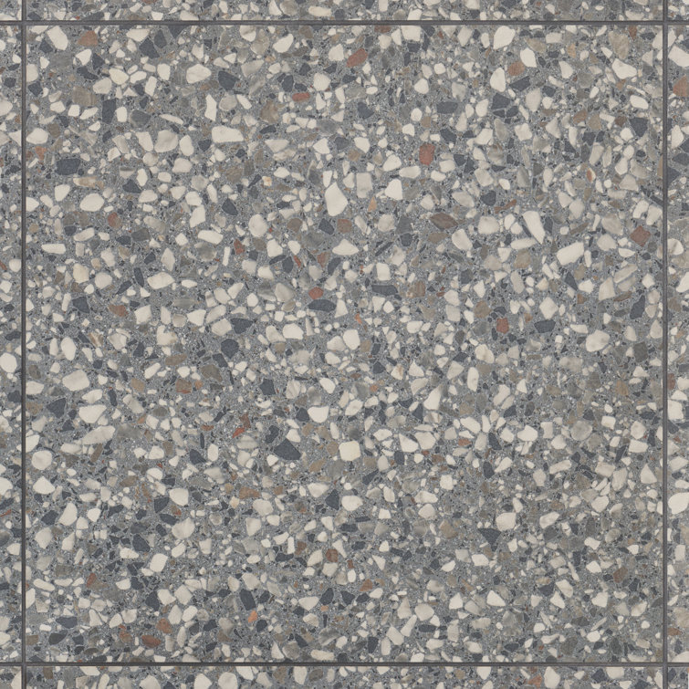 Bryant Charcoal Gray 24" Matte Porcelain Terrazzo Look Tile