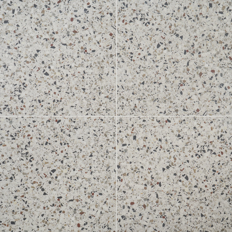Bryant Ice White 24x24 Matte Porcelain Terrazzo Tile