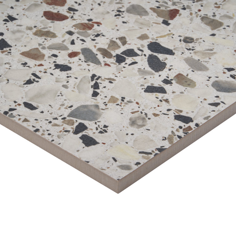 Bryant Ice White 24x24 Matte Porcelain Terrazzo Tile