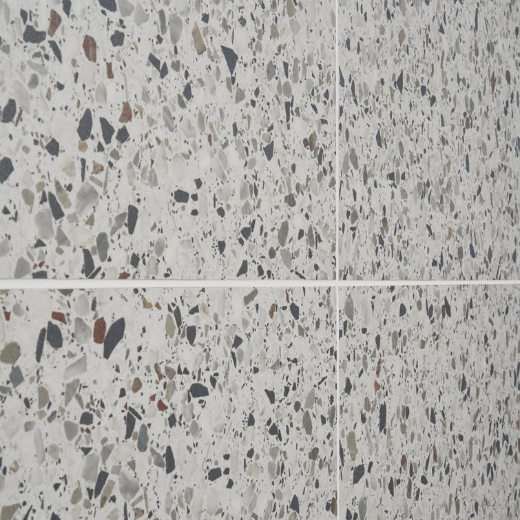 Bryant Ice White 24x24 Matte Porcelain Terrazzo Tile