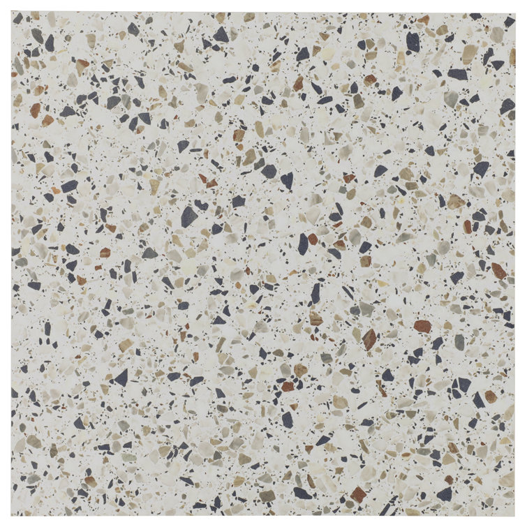 Bryant Ice White 24x24 Matte Porcelain Terrazzo Tile