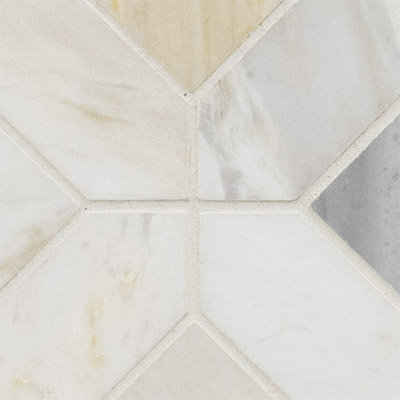 Athena Gold Geometric 12'' x 12'' Honed Marble Mosaic Tile