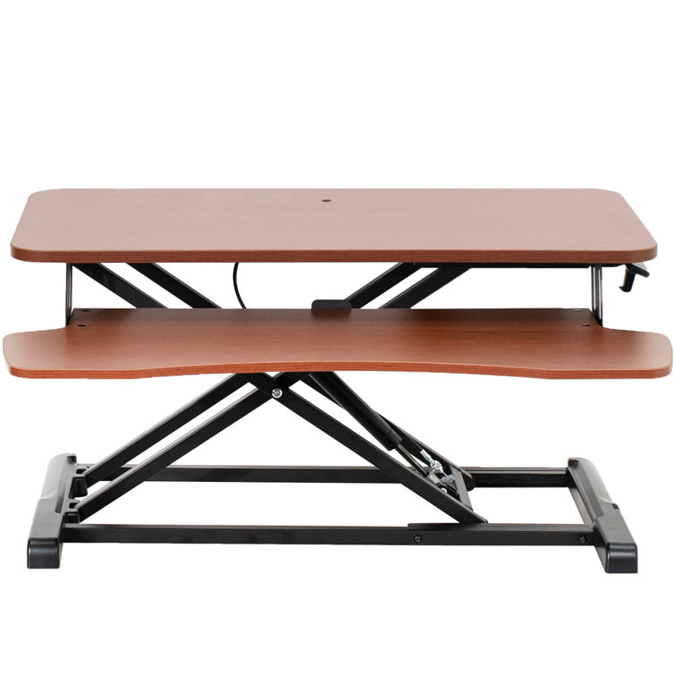 32" Manual Wood Standing Desk Converter with Keyboard Tray