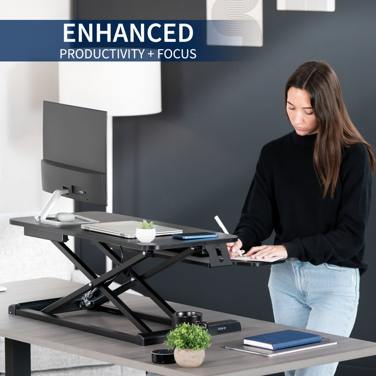 VIVO Black 32" Height Adjustable Standing Desk Converter