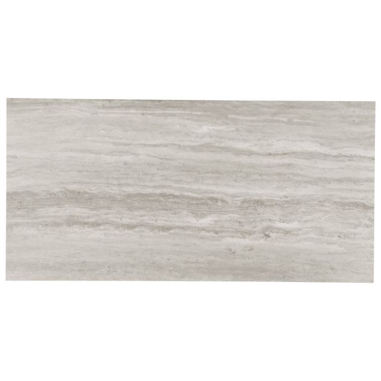 Large Gray Polished Porcelain Rectangular Floor and Wall Tile