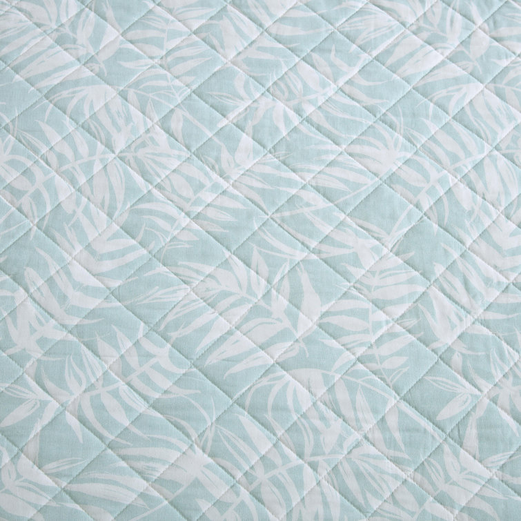 King Size Blue Cotton Reversible Quilt Set with Shams