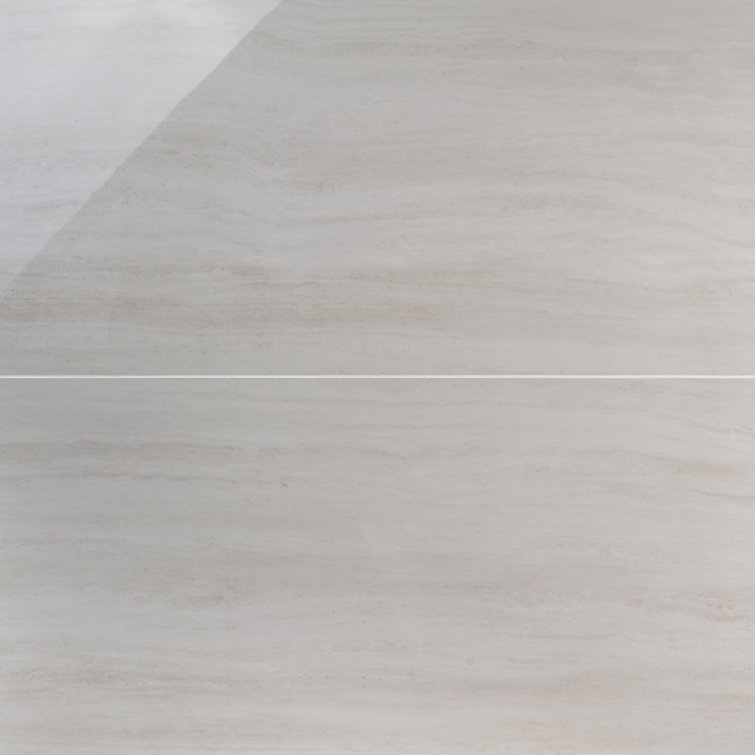 Atlanta Large Format White Polished Porcelain Floor and Wall Tile