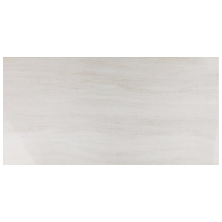 Atlanta Large Format White Polished Porcelain Floor and Wall Tile