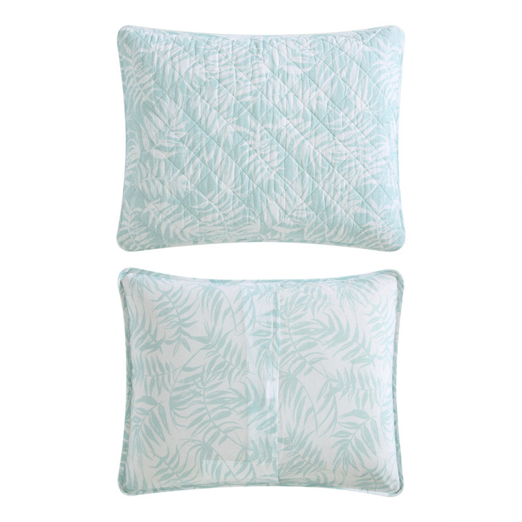 King Size Blue Cotton Reversible Quilt Set with Shams
