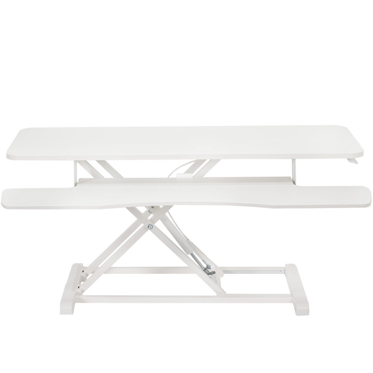 VIVO White 42" Adjustable Height Desk Converter with Pneumatic Spring