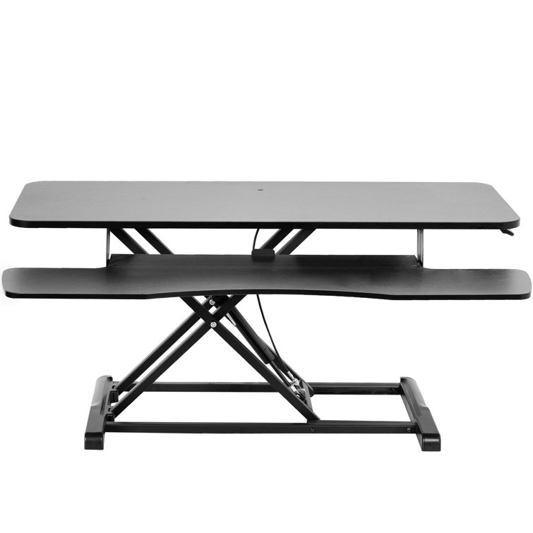 VIVO White 42" Adjustable Height Desk Converter with Pneumatic Spring