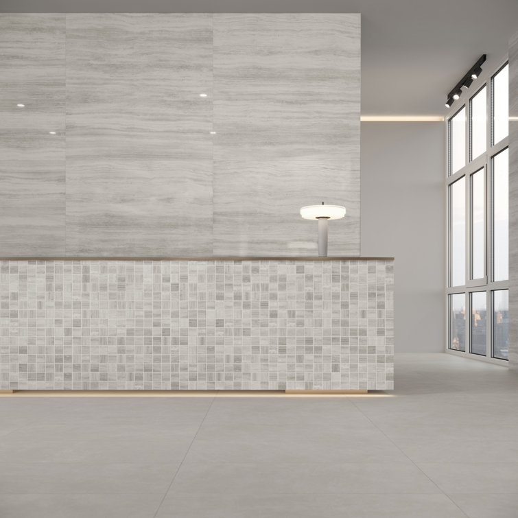 Gray Matte Porcelain Mosaic Sheet Wall & Floor Tile