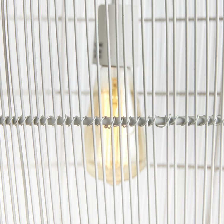 White Dome Iron Pendant Light with Adjustable Chain