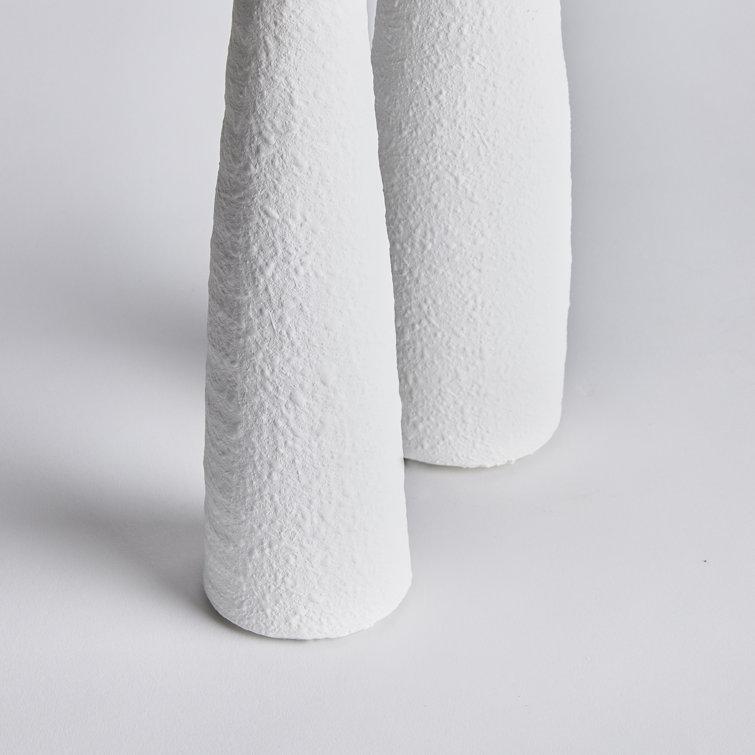 White Ceramic Modern Taper Candlestick Set