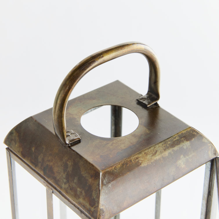 Tall Brass and Glass Hanging Candle Lantern
