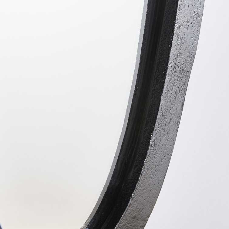 Tall Oval Black Wood Wall Mirror