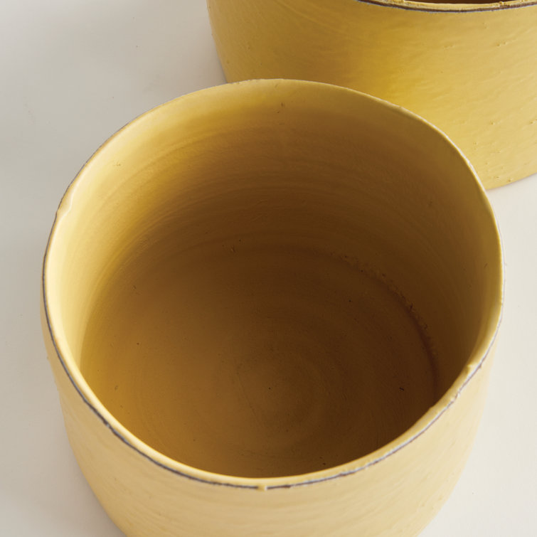 Buttercup Yellow Handmade Terracotta Planter Set