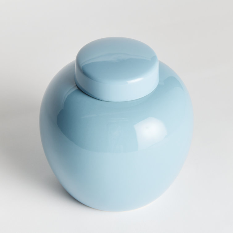 Francina 9.5'' Blue Handmade Ceramic Ginger Jar