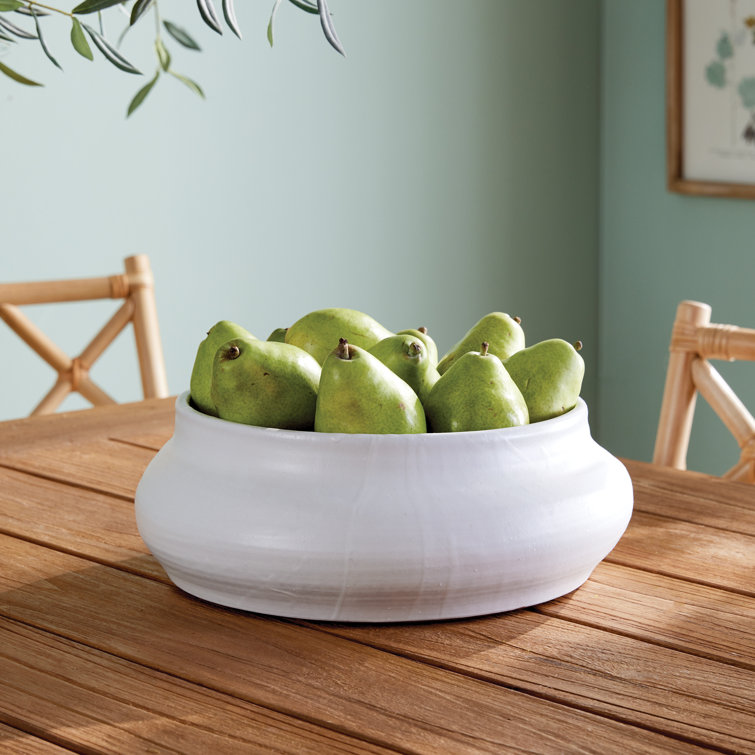 Handcrafted White Terracotta Decorative Bowl