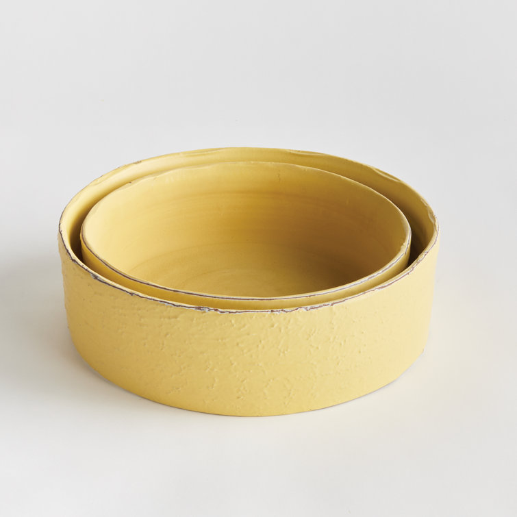 Buttercup Yellow Handcrafted Ceramic Decorative Bowl Set