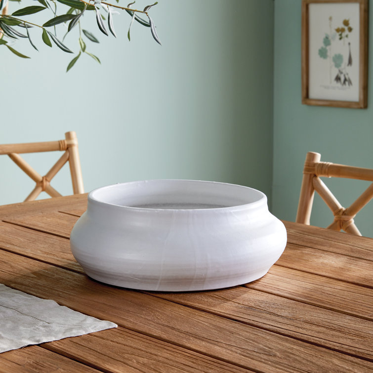 Handcrafted White Terracotta Decorative Bowl