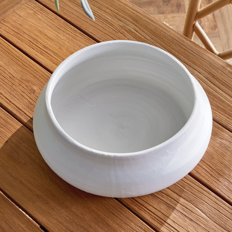 Handcrafted White Terracotta Decorative Bowl