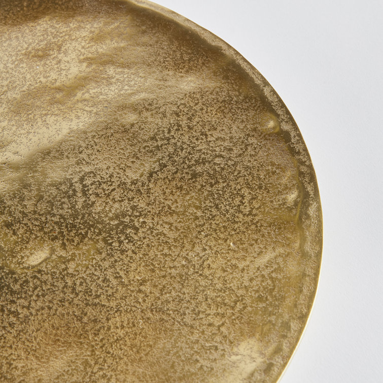 Round Gold Cast Aluminum Decorative Tray