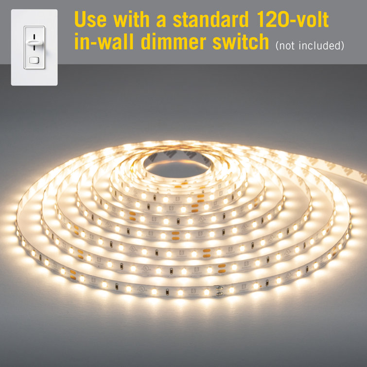 16 ft Warm White Dimmable LED Tape Light Kit