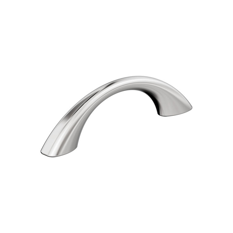 Polished Chrome 3-3/4 Inch Modern Cabinet Pull