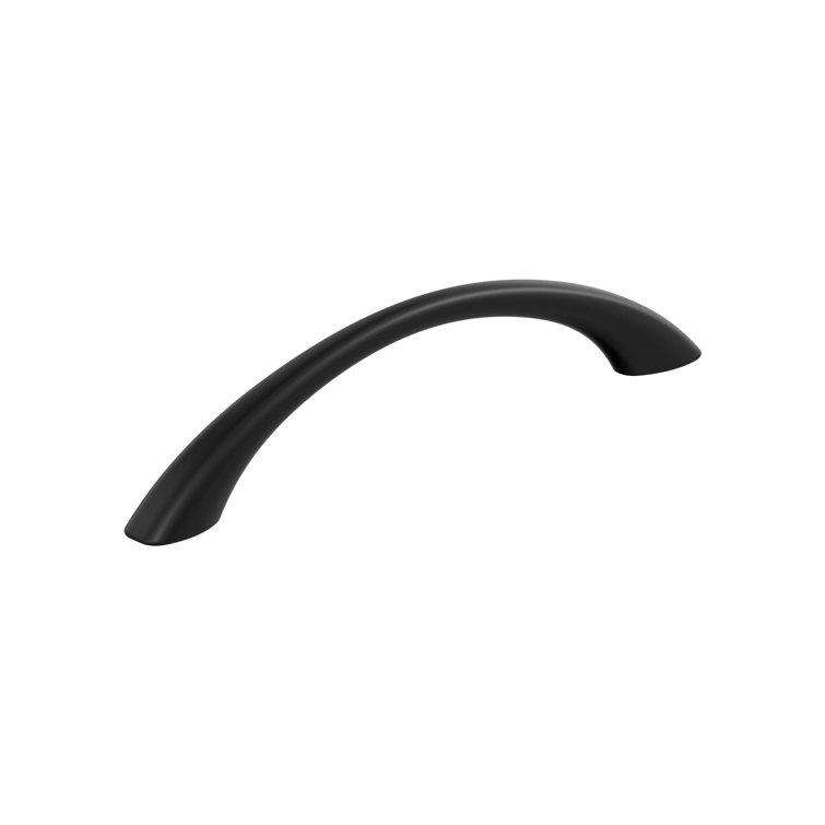 Matte Black 5-1/16 inch Modern Cabinet Pull with Mounting Hardware