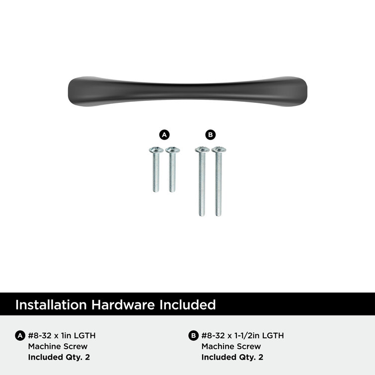 Matte Black 3-3/4 Inch Center-to-Center Cabinet Pull