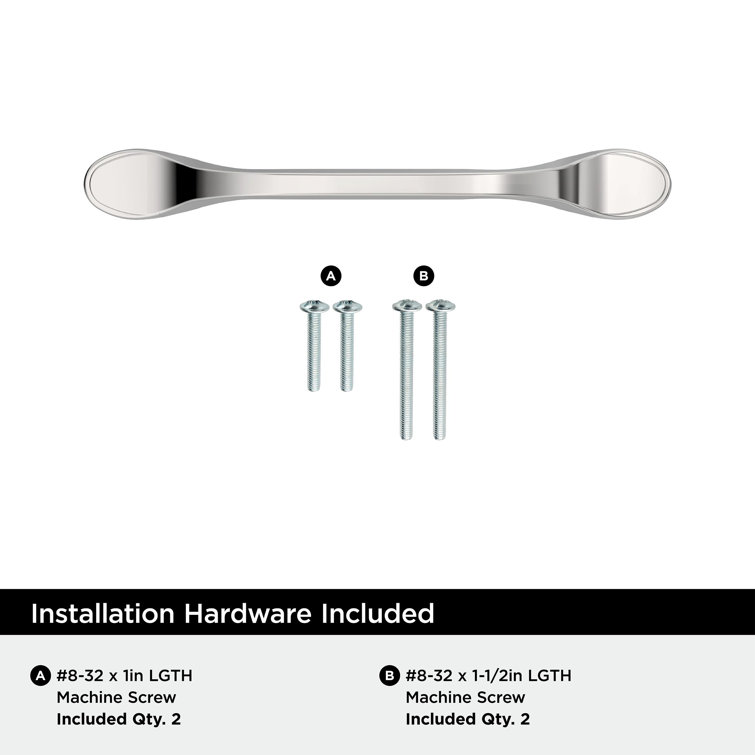 Polished Chrome Traditional Cabinet Bar Pull with Mounting Hardware