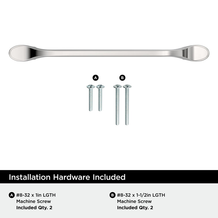 Polished Chrome Traditional Cabinet Bar Pull with Mounting Hardware