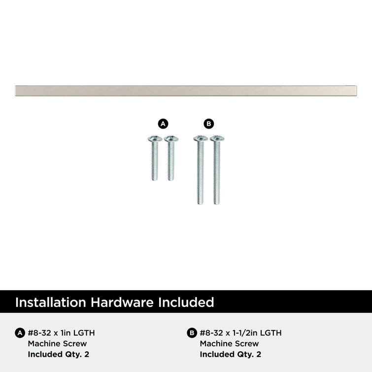 Monument Satin Nickel 13-Inch Rectangular Cabinet Bar Pull