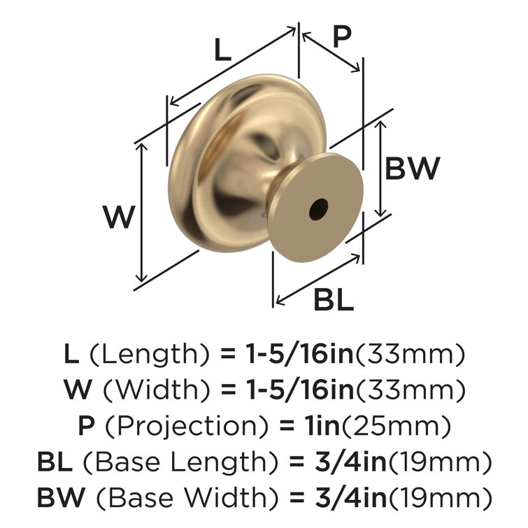 Champagne Bronze 1-3/4" Traditional Round Cabinet Knob