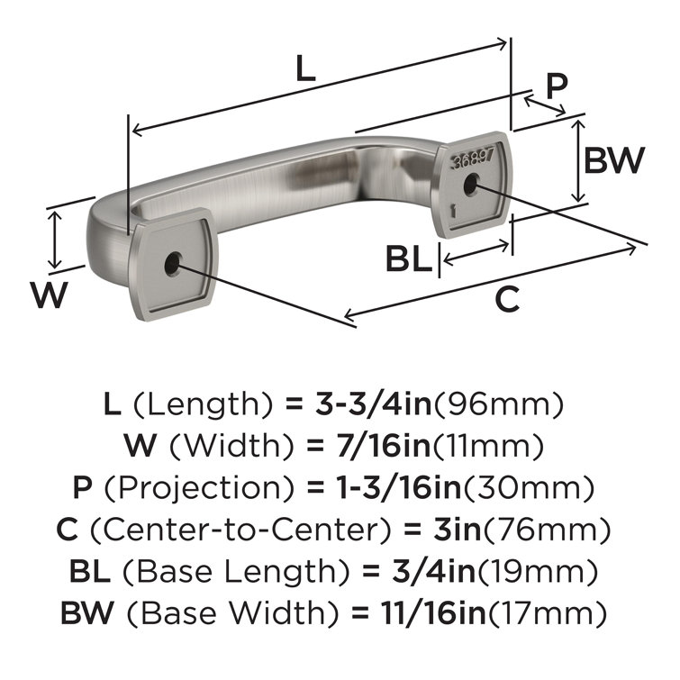 Satin Nickel 6-5/16 Inch Cabinet Drawer Pull Handle