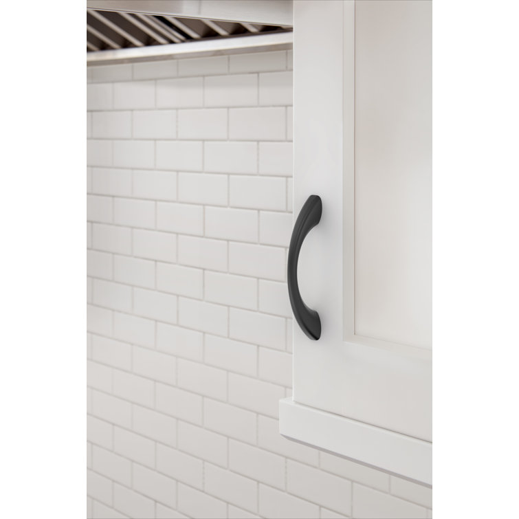 Matte Black 3-3/4 Inch Center-to-Center Cabinet Pull